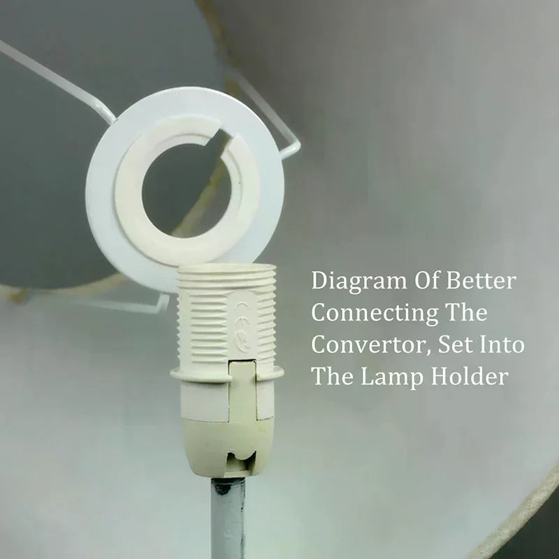 E27 E14 Lampshade Lamp Light Shades Socket Reducing Ring Adapter Qme