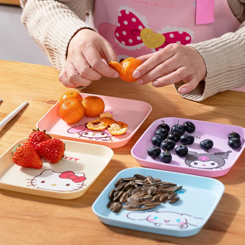 Hello Kitty Kuromi Bone Dish Cartoon-themed Household Bone Dish, Fruit Plate, Living Room Trash Dish Qme