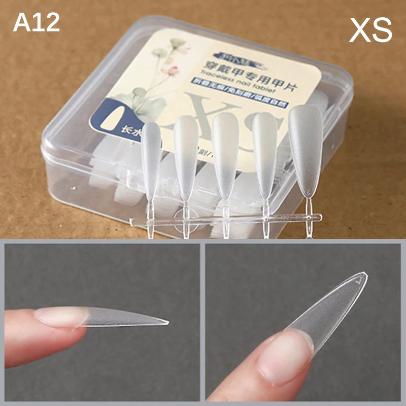 Box False Nails Press Coffin Artificial Clear Fake Nail Tips Qme A12