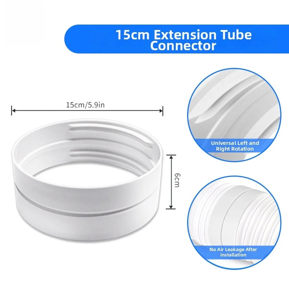 Portable Air Conditioner Exhaust/ Hose Connector 5.9 Inch (150mm) AC Vent Adapter With Steel Ring Compatible With LG/ And More Qme