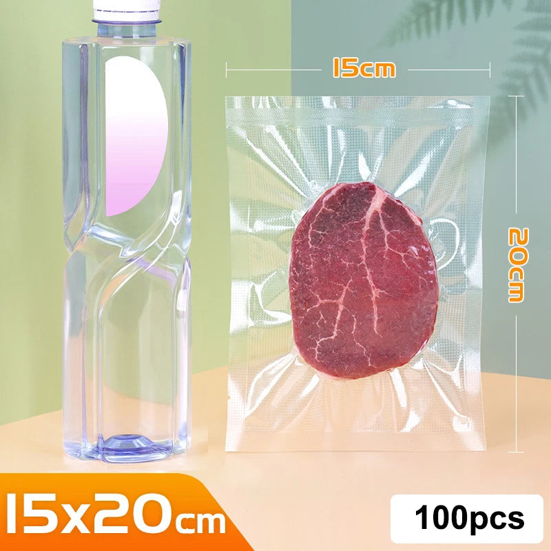 Storage Vacuum Packaging Bags Food Packing Bag Kitchen Sealer Thick Qme 15x20cm