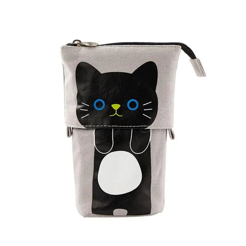 Retractable Pencil Case Kawaii DIY Printed Pen Large Capacity Holder Qme A1