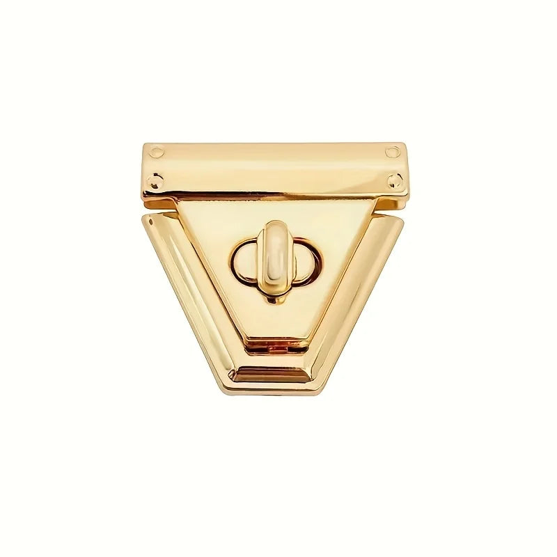 Metal Triangle Turn Lock Clasp Gold Purse Locks Hardware DIY Handbag Closure Buckle Replacement Lock For Crochet Knitted Bag Qme