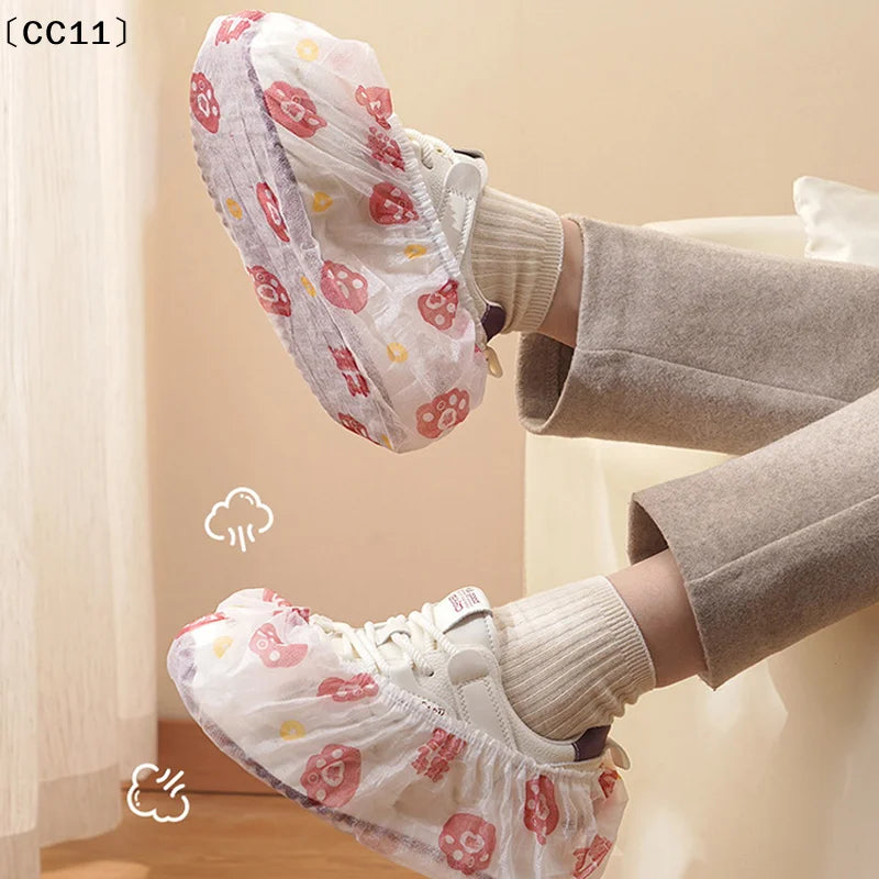 50 100 Disposable Thickened Cat Paw Shoe Covers Cleaning Hygiene Qme