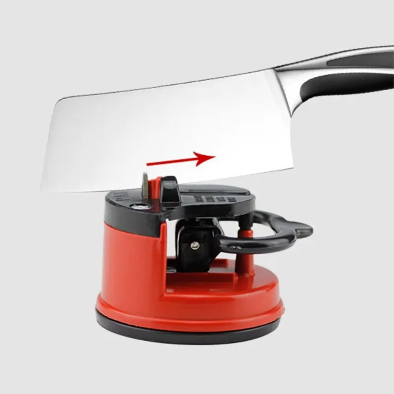 Portable Red Suction Cup Sharpener Tool Suitable Home Kitchen Friut Cut-knife Tool Outdoor Household Sharpener Accessories Qme