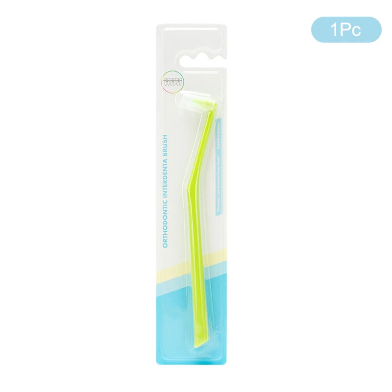1 3 Interdental Brush Single-beam Soft Teeth Cleaning Toothbrush Oral Qme Green 1pc