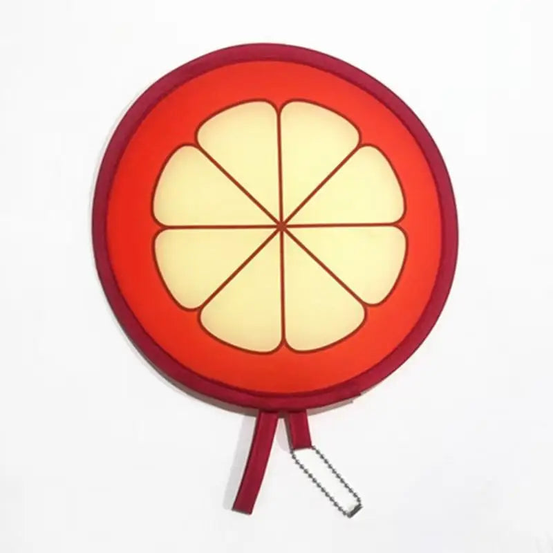 Portable Round Foldable Hand Fans Cartoon Foldable Design Handheld Folding Fan Round Shape Fruit Style Cooling Fans Qme A
