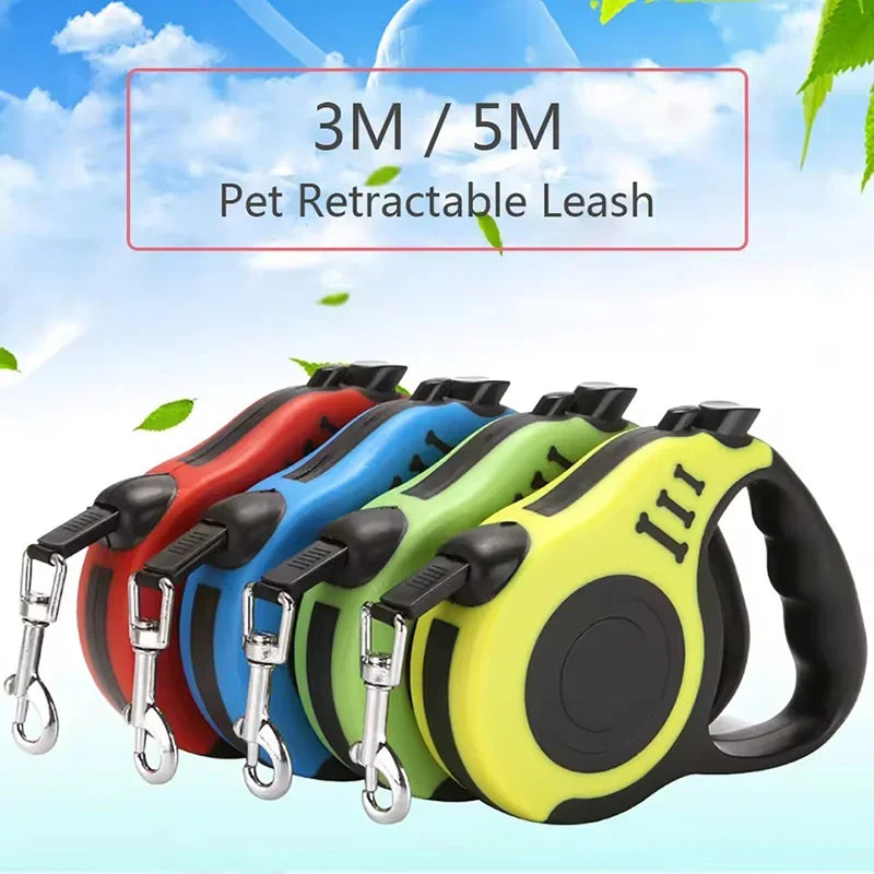 B 3m 5m Dog Leash Strong Nylon Puppy Lead For Small Medium Large Dogs Cats Automatic Retractable Durable Yorkshire Pet Supplies Qme