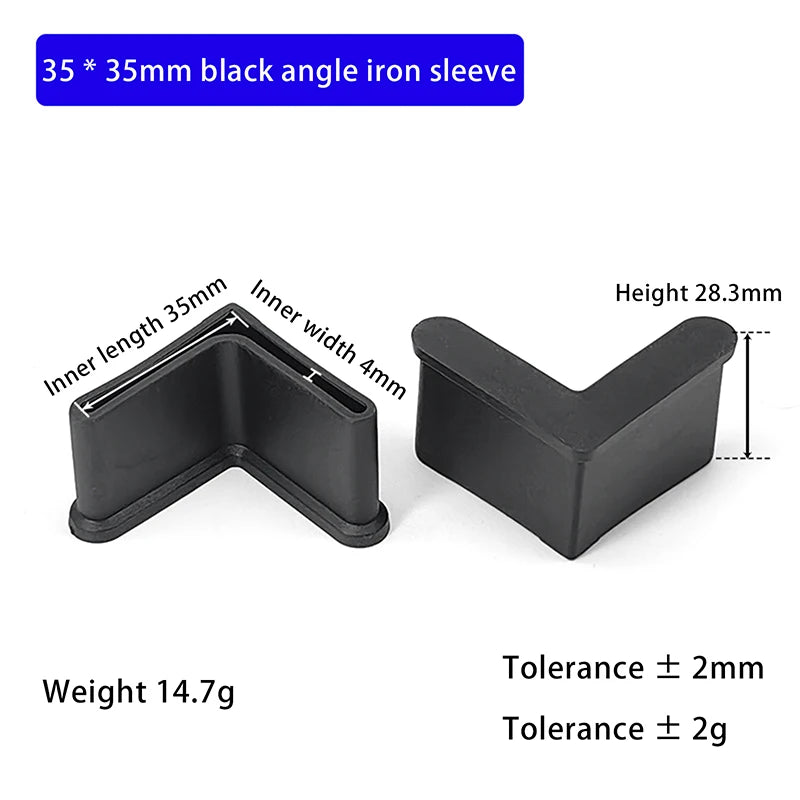 10Pcs L Type Rubber Base Non-Slip Foot Pad Slotted Angle Bar Triangle Feet Shelf Iron Bed Foot Cover Protective Rubber Sleeve Qme A3