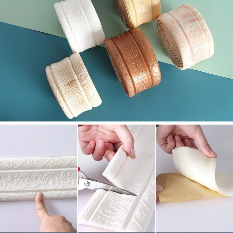 3D Self Adhesive Wall Sticker Waterproof Edge Banding Strip Corner Qme