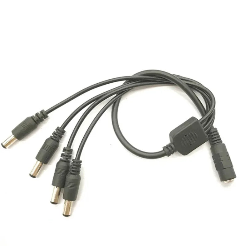 5PCS Security 1 to 4 DC Cable DC1 Splitter 4 Power Cord 40cm 2-Core Electrical Equipment Internal Wire Qme