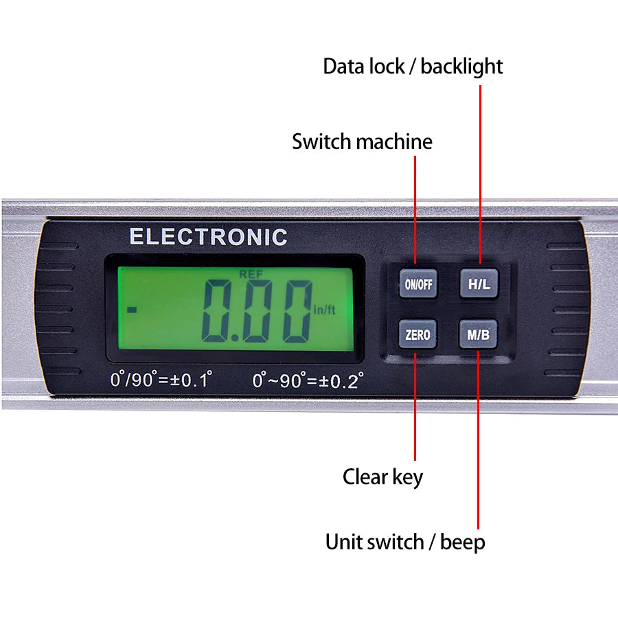 Digital Protractor Angle Finder Electronic Level 360 Degree Qme