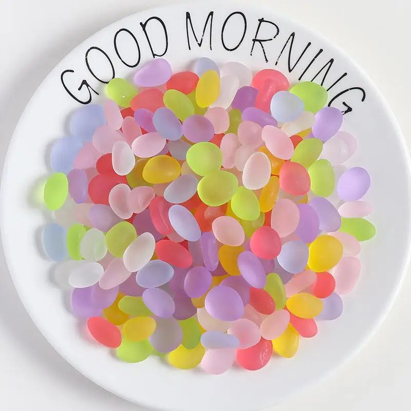 20/40Pcs Glowing Resin DIY Stones Luminescent Craft Accessories for Handmade Jewelry Phone Charm Making Supplies Qme 40pcs Frosted