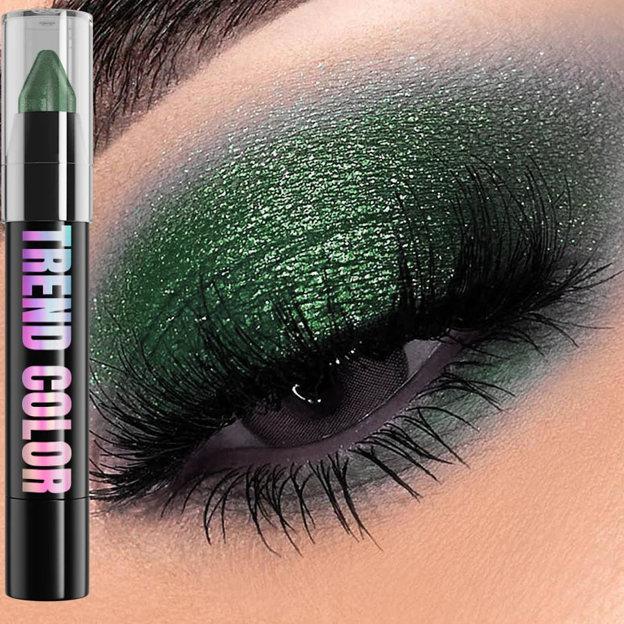 24 Colors Pearlescent Glitter Eyeshadow Eyeliner Pencil Waterproof Qme 13
