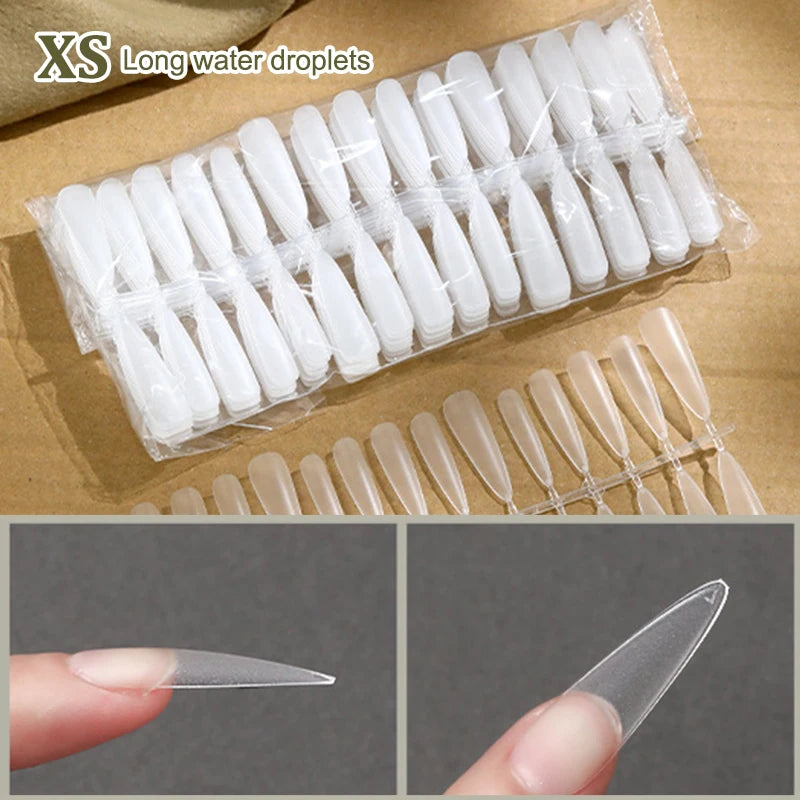 Bag Fake Nail Tips Matte Coverage Transparent False Nails Gel Qme A1