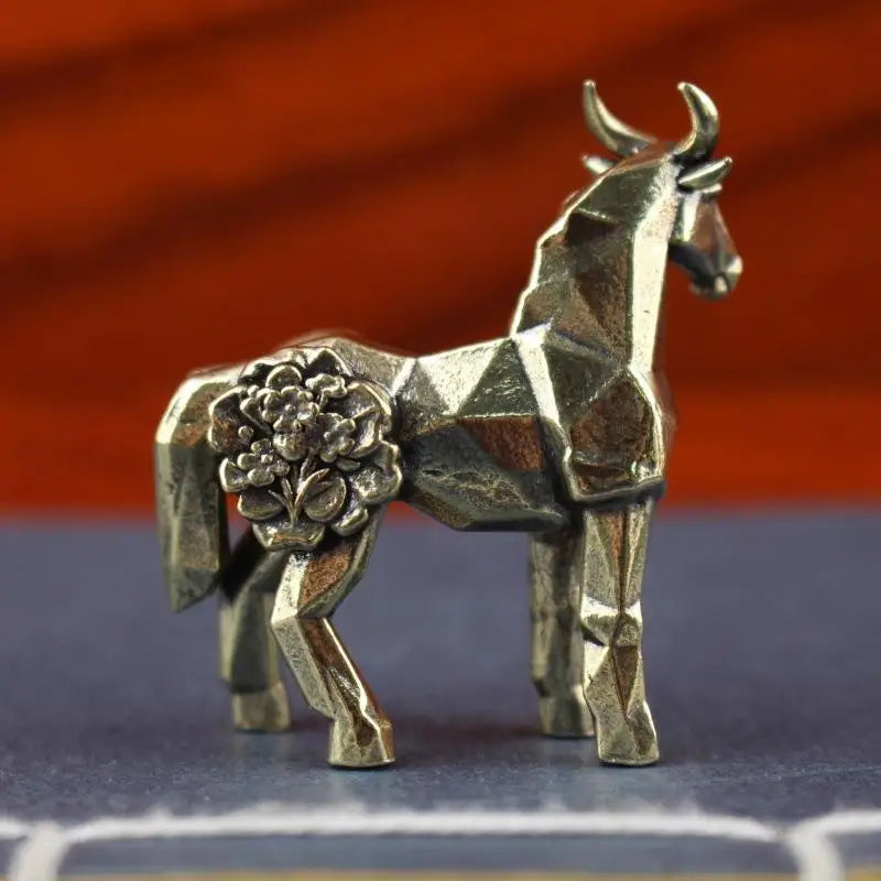 Horse Home Decor Ornament, Zodiac Sign, Horse Brass Statue Ornament Get Rich Immediately, Handicraft, Brass Ornament Qme 1pcs