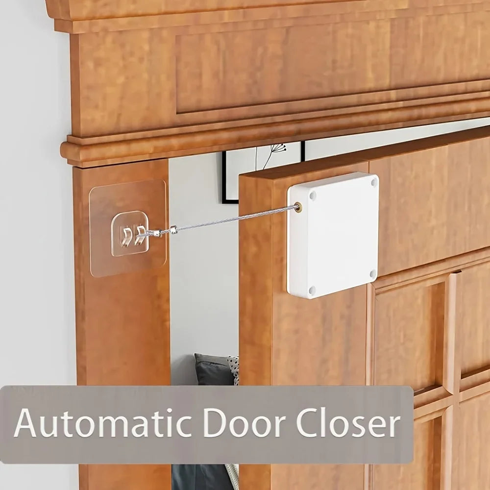 1pc An automatic door closer without drilling holes,It is applicable to offices, bathrooms, bedrooms and other places. Qme