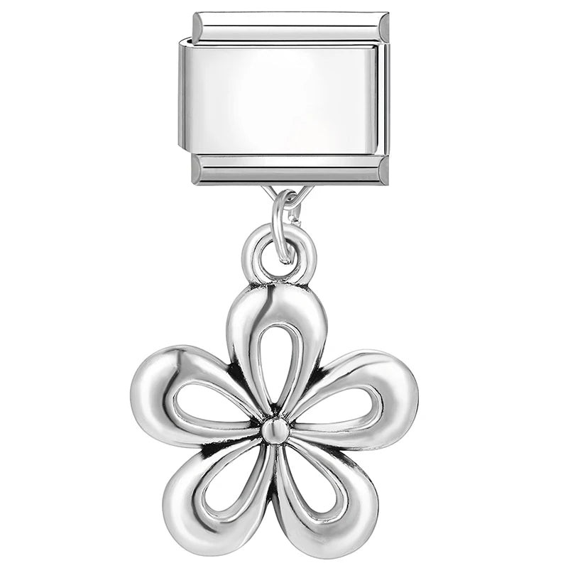 2026 Fashion Sliver Color Sunflowers Pendant Italian Charm Link Fit 9mm Stainless Steel Bracelet Women DIY Making Jewelry Gifts Qme Style 34