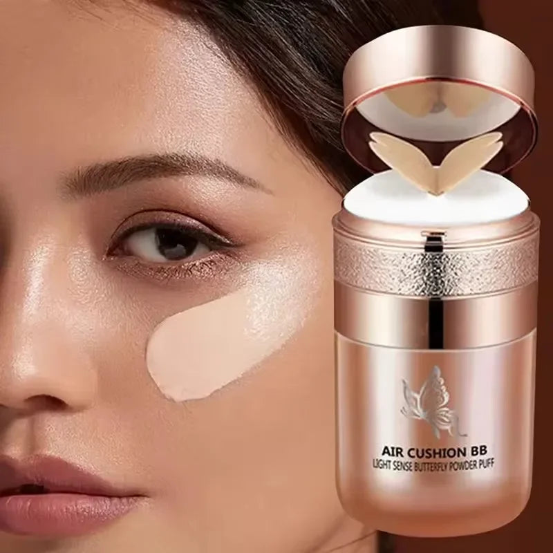 Air Cushion BB Cream Butterfly Powder Puff Moisturizing Foundation Concealer Whitening Oil-control Waterproof Makeup Cosmetics Qme