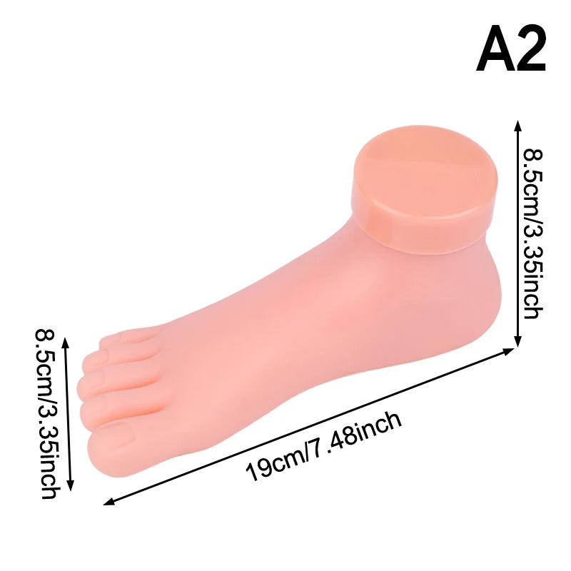 Nail Art Training Practice Hand Silicone Fake Foot Display Manicure Qme A2