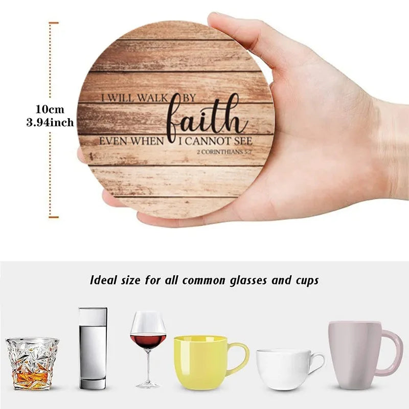 Ceramic Coasters Bible Verses 6 Absorbent Christian Drink Gifts Home Qme