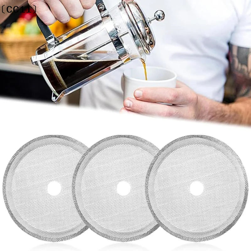 Stainless Steel French Press Filter Screens Reusable Fine Mesh Home Qme