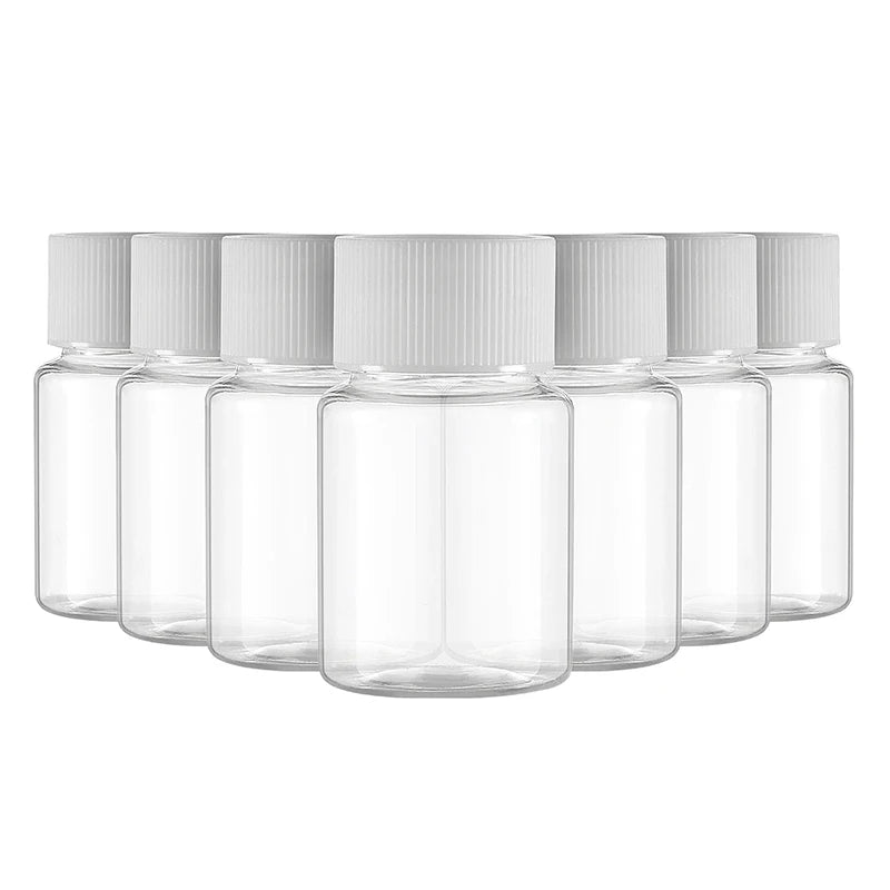 Clear Plastic PET Empty Vial Sealable Refillable Container Solid Qme