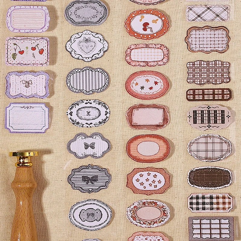 3 Rolls Vintage Label Washi Tape, Journal Scrapbooking Supplies, Gift Box Decor, Multi-Purpose Craft Tape Qme