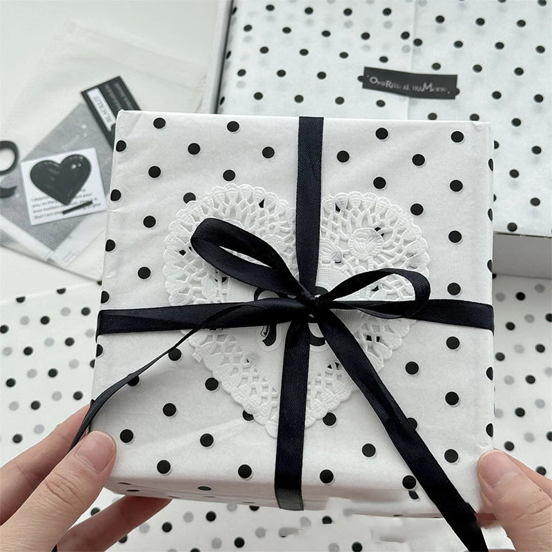 Black Polka Dot Sydney Paper Hand-kneaded Bouquet Flower Wrapping Qme