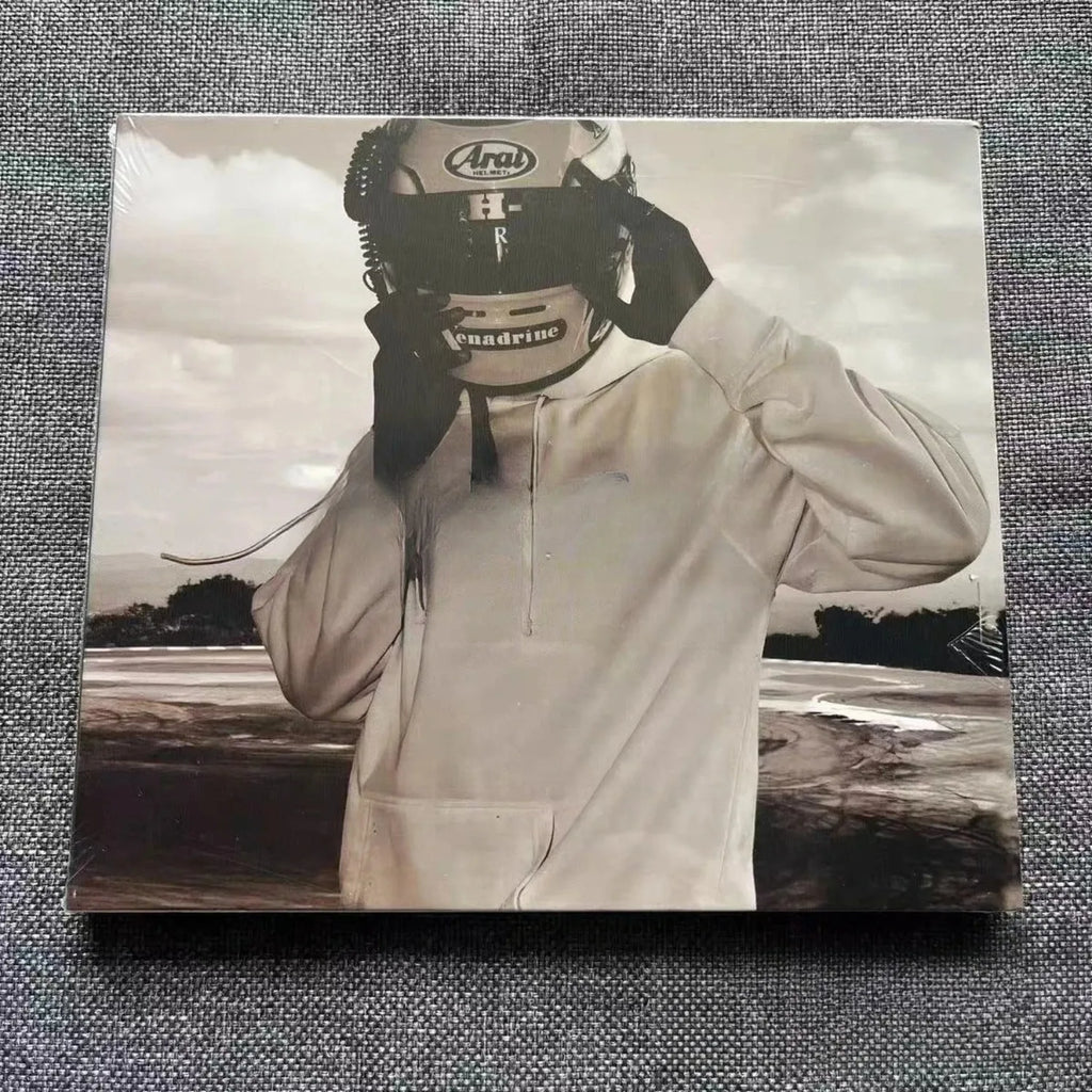 American Alternative R&B Artist Studio CD Album, Black & White Racing Helmet Cover Art Style Melodic Tracks for Music Collectors Qme Blond