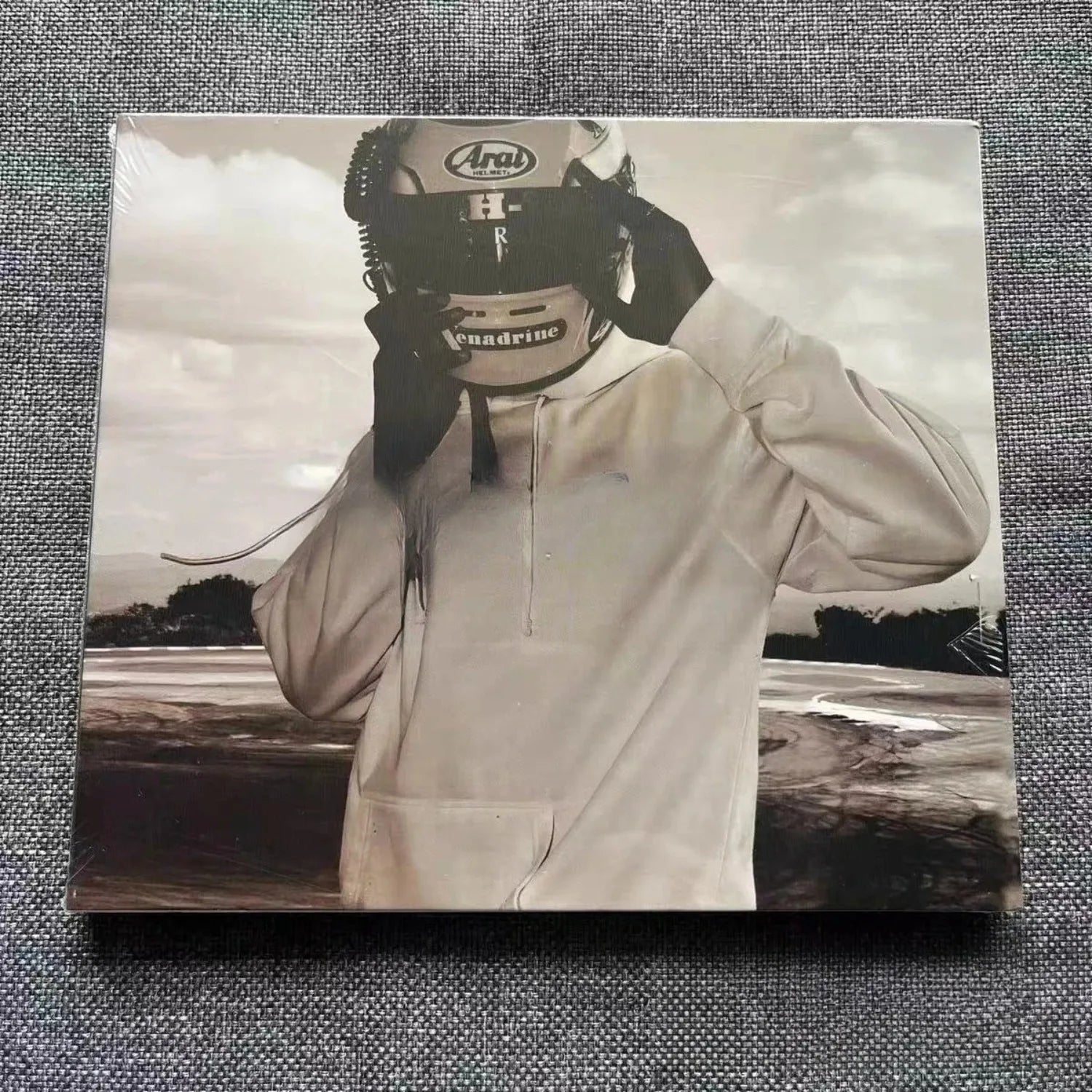 American Alternative R&B Artist Studio CD Album, Black & White Racing Helmet Cover Art Style Melodic Tracks for Music Collectors Qme Blond