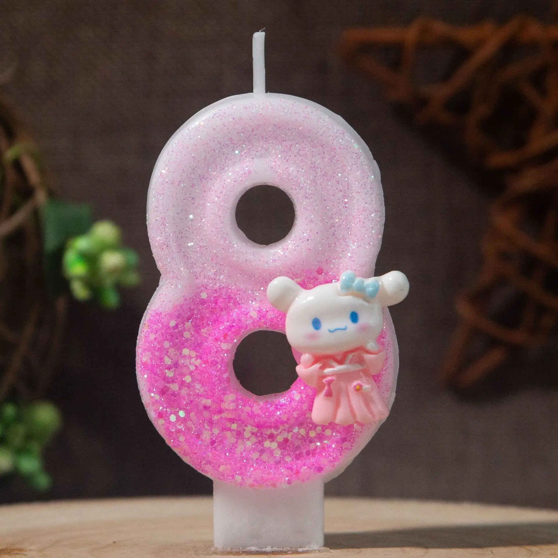Cinnamon Dog 0-9 Numbered Birthday Candles Pink Cartoon Cake Topper Decorations Student Birthday Party Supplies Qme 8