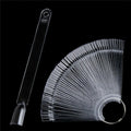 50PCS Color Card False Nail Tips Fan Transparent White Fake Nail Tips Nail Art Practice Display Design Tools Qme A