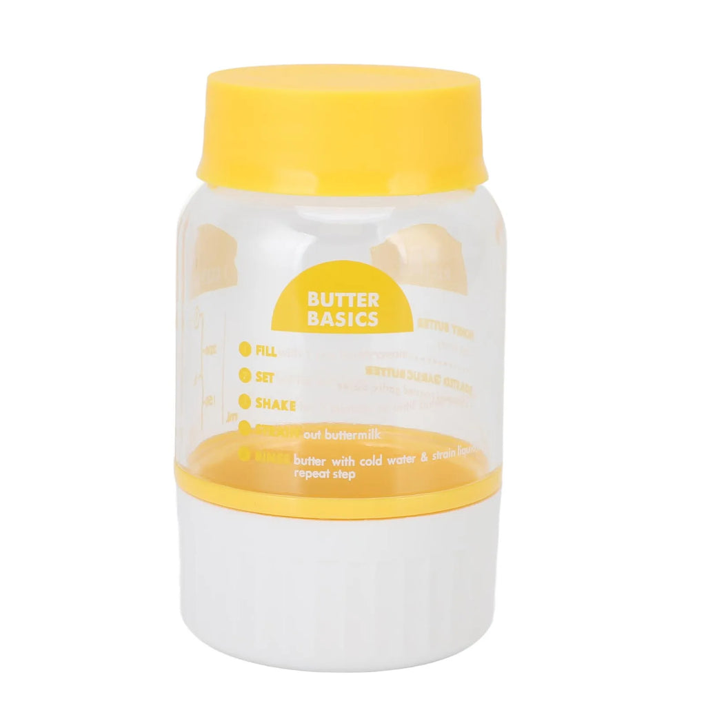 Butter Making Bottle Multifunctional DIY Neat Collection Homemade Plastic Butter Maker Cup Dishwasher Safe for Kitchen Qme YELLOW