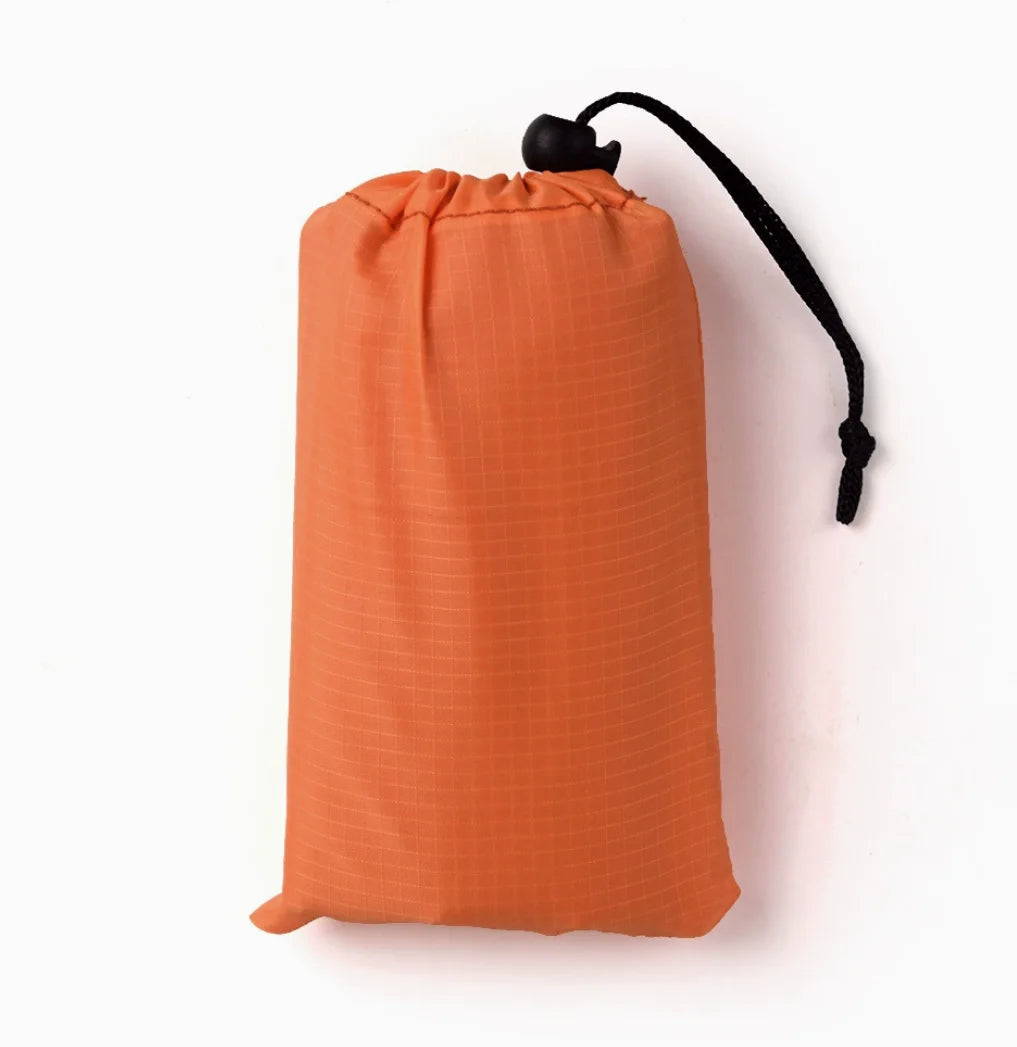 1.4*2m Waterproof Pocket Beach Blanket Folding Camping Mat Mattress Portable Lightweight Outdoor Picnic Mat Sand Beach Sunbathin Qme Orange 100cm x 140cm
