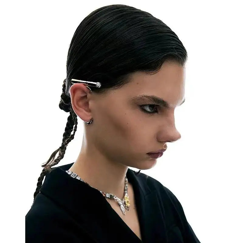 Vintage Style Cigarette Ear Clip; Unisex Punk Rock Hip Hop Ear Bone Stud Earring for Women and Girls Qme