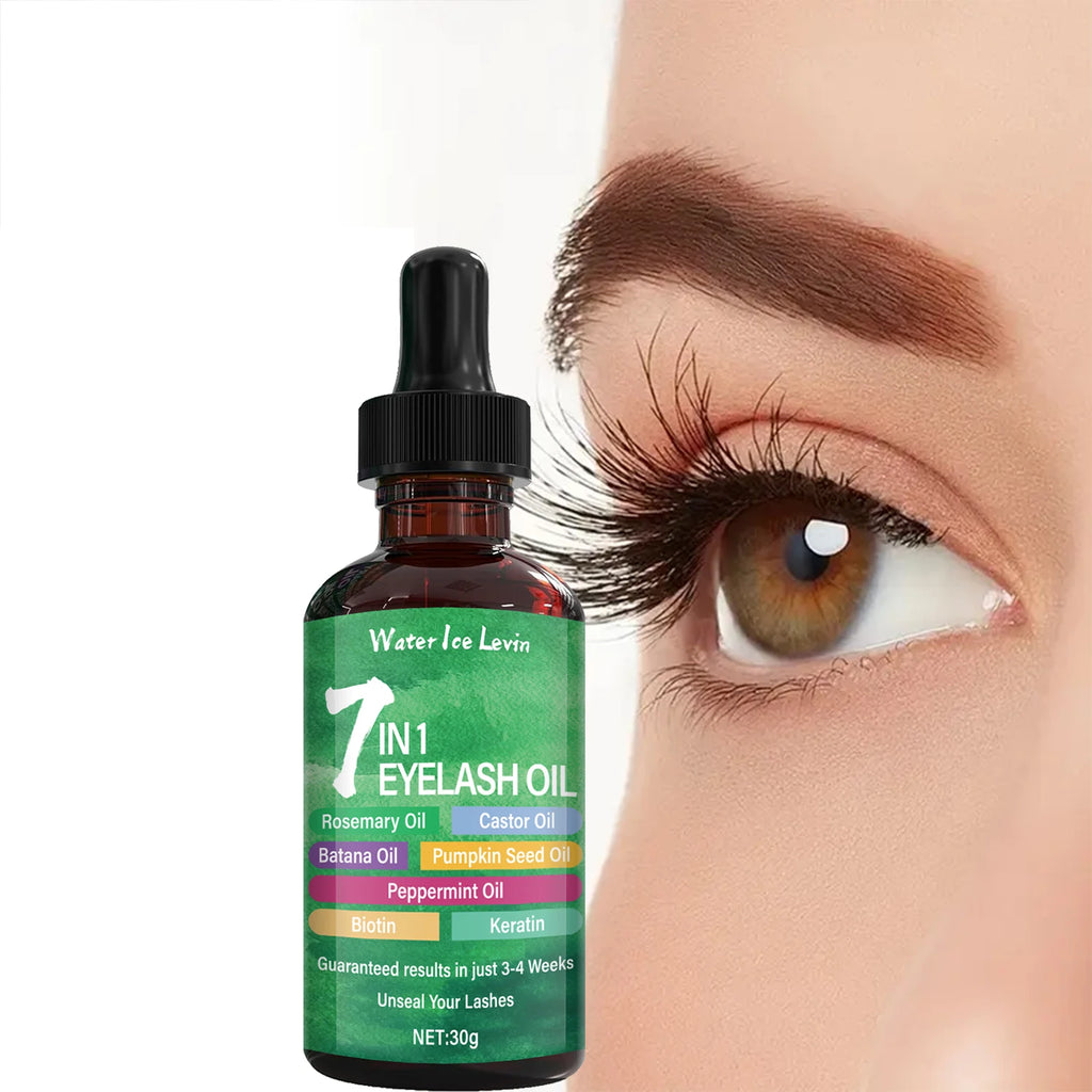 7 in 1 Eyelash Mask & Oil with Bee Venom & Collagen for Growth & Nourishment - Results in 3-4 Weeks, Rosemary & Castor Oils. Qme