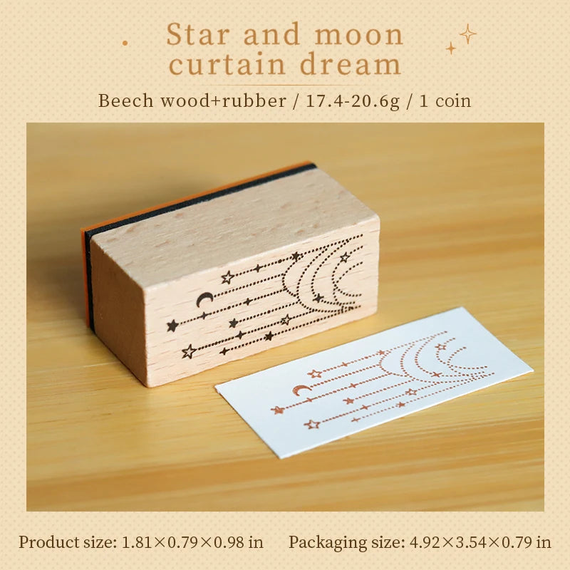 TIANZI 1pc Lamp Theme Vintage Wooden Rubber Cute Night Lights Set Stationery Seal Stamping For Card Making Planner Scrapbook Qme E