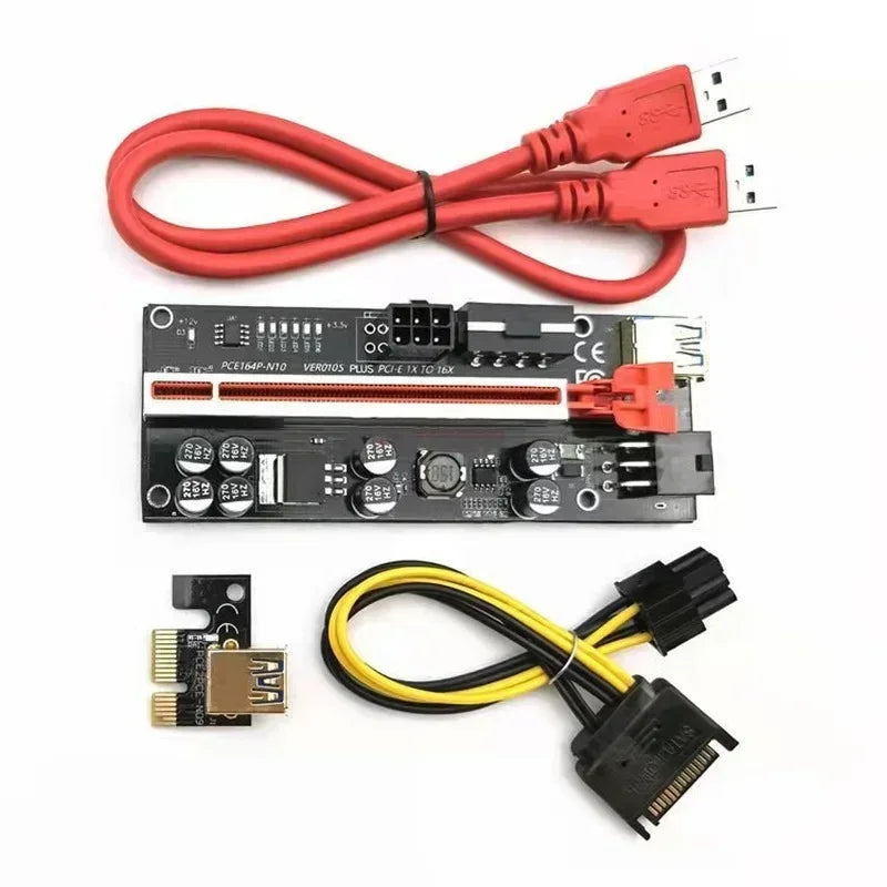 16x Adapter Card, 8 Capacitor Shielding Slot Marquee, GPU Module Extension Cable, PCI - E Riser Card, VER010S PLUS Qme