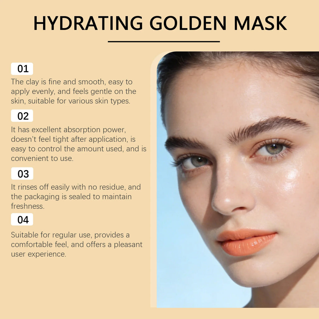 Hydrating Golden Mask Collagen Gold Peel Off Facial Mask Moisturizing Firming Reduces Wrinkles Removes Blackheads Dirt & Oils Qme