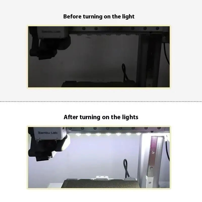 Magnetic Installation Aluminum Alloy LED Strip Bambu Lab A1 Mini Qme