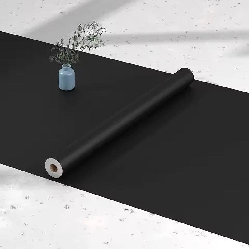 55cm Matte Black Self-Adhesive Wallpapers Stickers for Living Room Furniture Wall Kitchen Cabinets Home Decor Qme