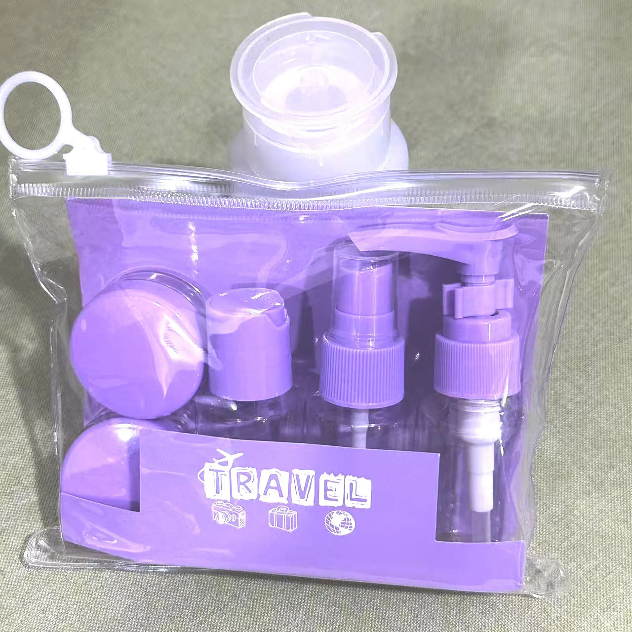 Travel Bottles Leak Proof Press Refillable Containers Cosmetics Qme Purple