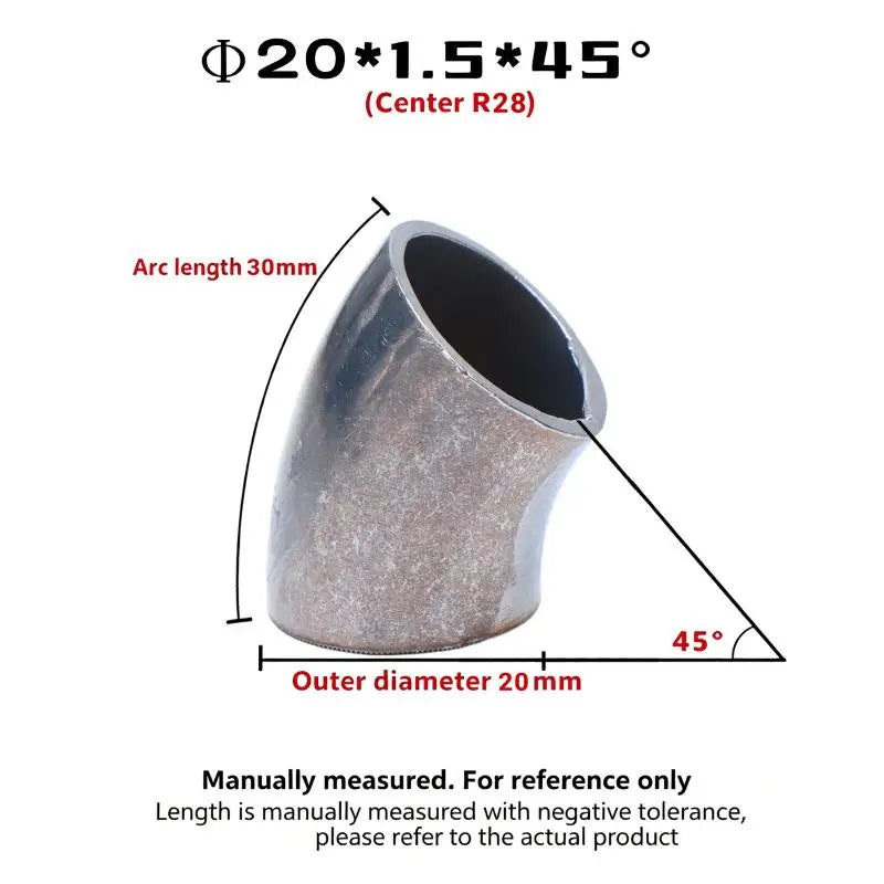 Sanitary Food Grade 45 Degree Weld Elbow 304 Stainless Steel, Polished Butt Weld Pipe Fitting 16-80mm OD Press Fitting Qme A3