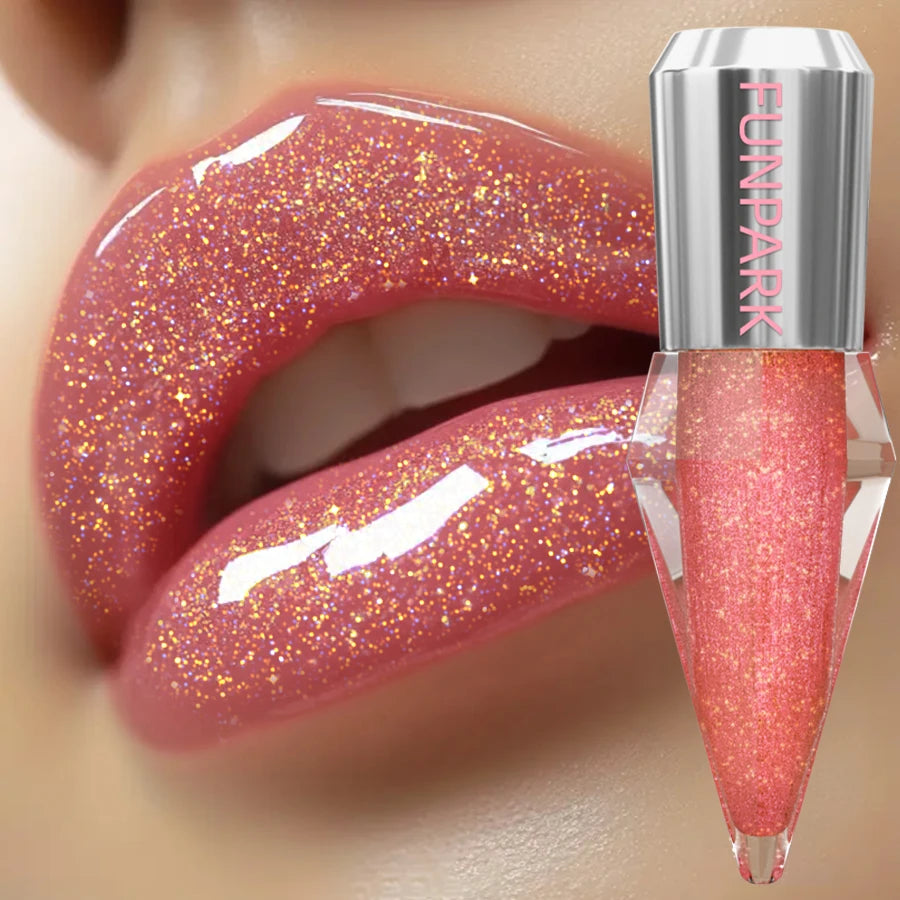 8 Glitter Shimmer Lip Gloss Moisturizing Tinted Fuller Effect Diamond Qme