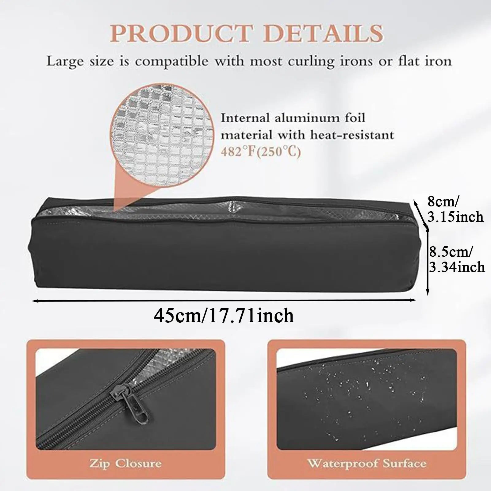 Flat Iron Travel Case Hair Straightener Organizer Heat Resistant Qme