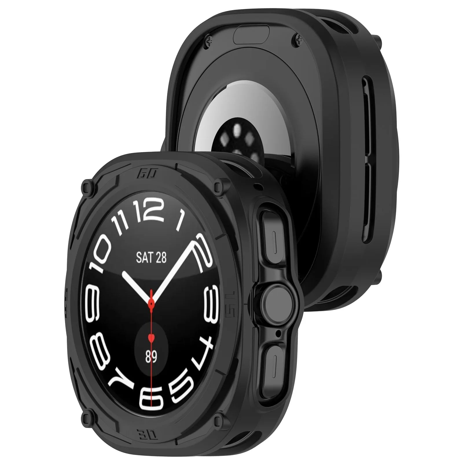 Soft TPU Case For Samsung Galaxy Watch 7 Ultra 47mm Protective Cover Shell for Watch ultral 2025 Accessories Qme Black