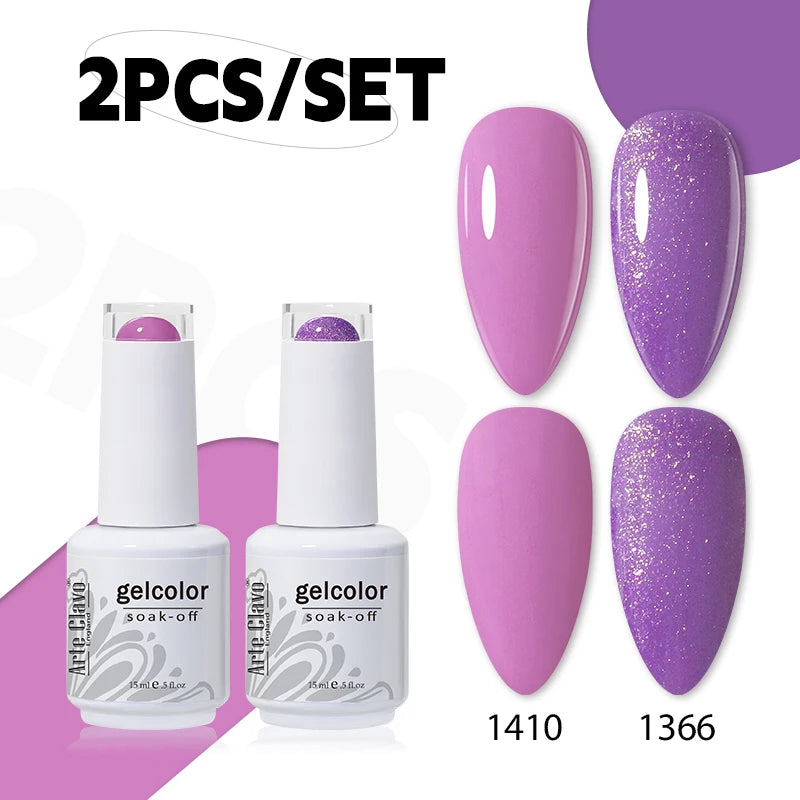 Arte Clavo Jelly Nail Gel Polish Supplies Purple Pink Red Blue Green