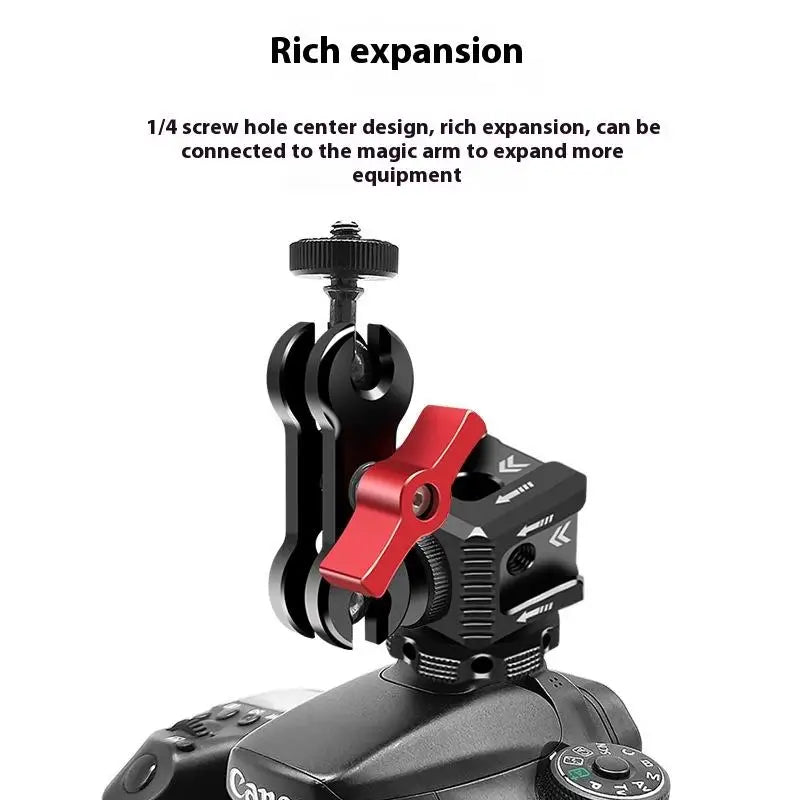 Camera Accessories Three-head Cold Shoe Base Aluminum Alloy Extension Qme