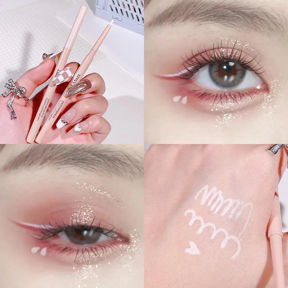 Matte Red Brown Eyeliner Gel Pencil Ultra-thin Long Lasting Quick Dry Smooth Eye Shadow Lying Silkworm Pen Makeup Cosmetics Qme 04